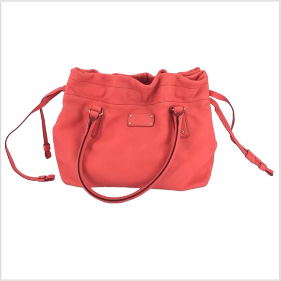 Kate Spade Pink Salmon Coral Drawstring Shoulder Bag - Picture 1 of 16